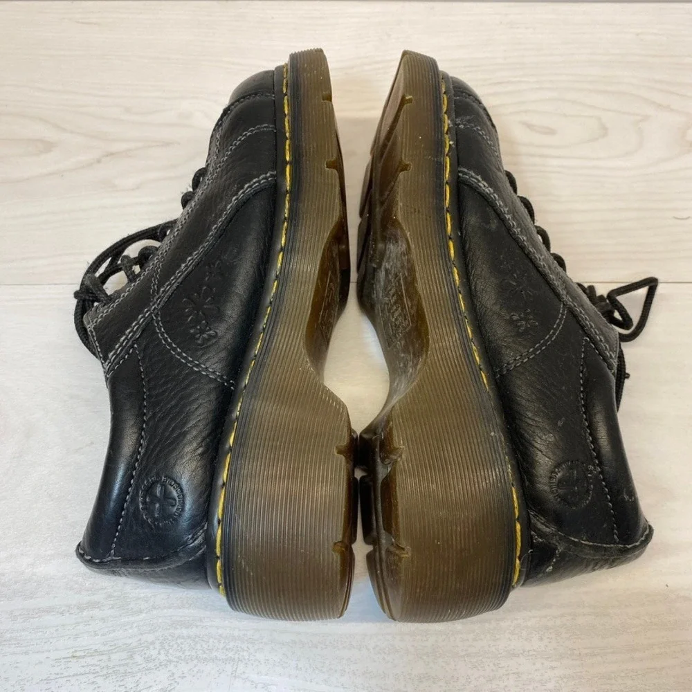 Dr. Martens Womens 7 Oxford Shoes Daisy Platform Chunky Black Leather Vintage